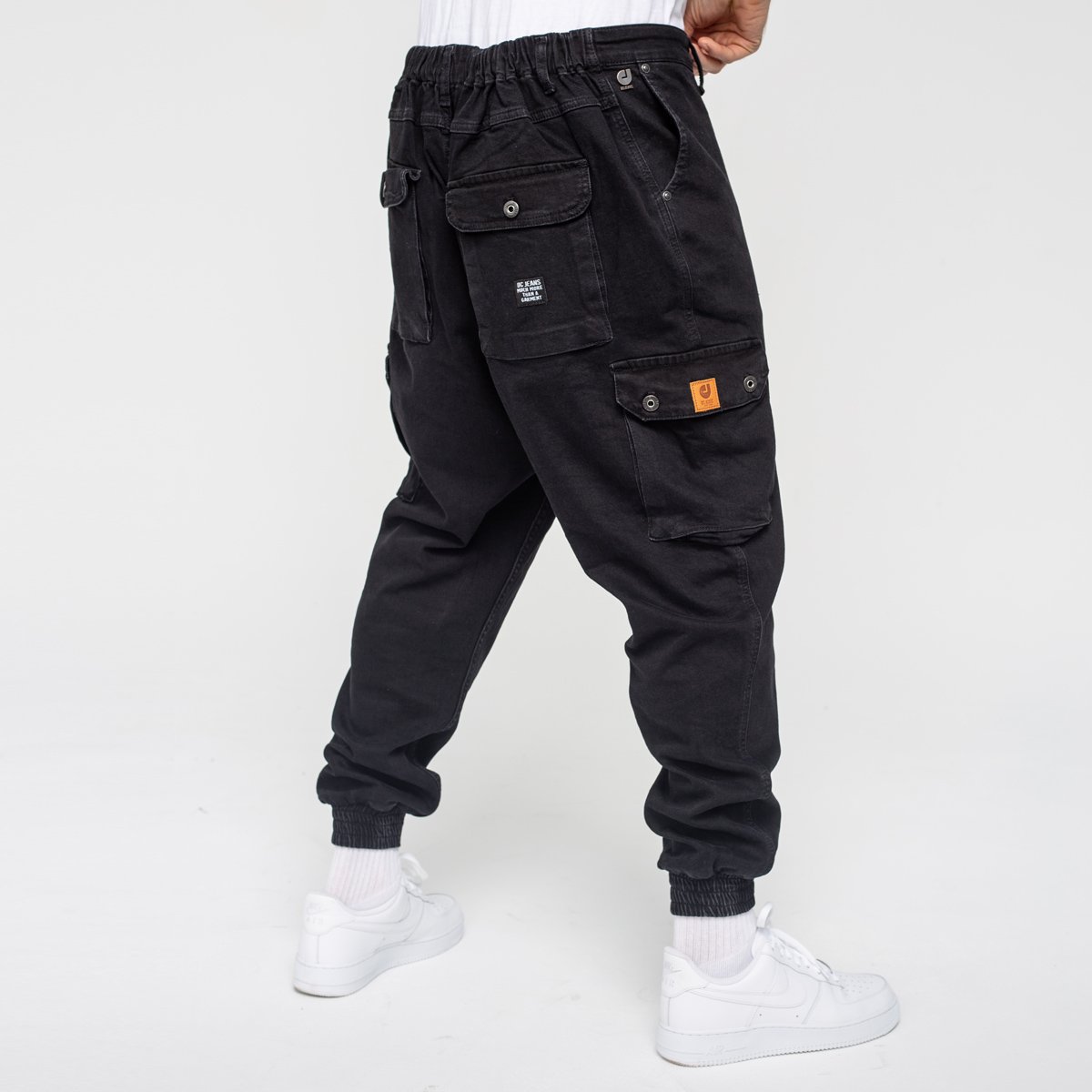 Pantalon cargo homme - Noir avec Poches Latérales Sarouel